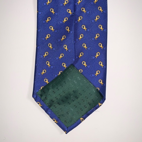 Zadi Andrew's silk tie blue print tie - Picture 3 of 8